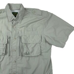 Cabela's Fishing‎ GuideWear Nylon Shirt L Short Sleeve Safari Camping Outdoor